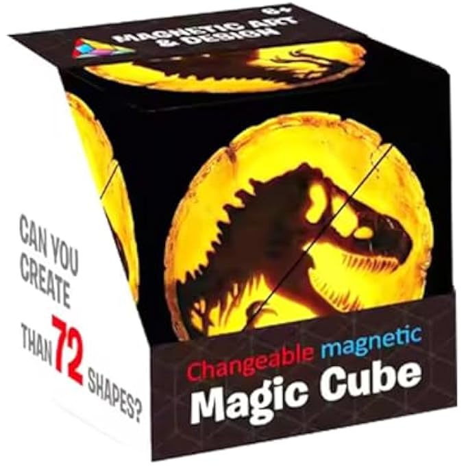 3D CUBE, FUNNY GEOMETRIC CHANGEABLE CUBE ANTI STRESS HAND FLIP PUZZLE CUBE CREATIVE KIDS ADULTS ANXIETY FIDGET TOYS (DINOSAUR) - Image 1